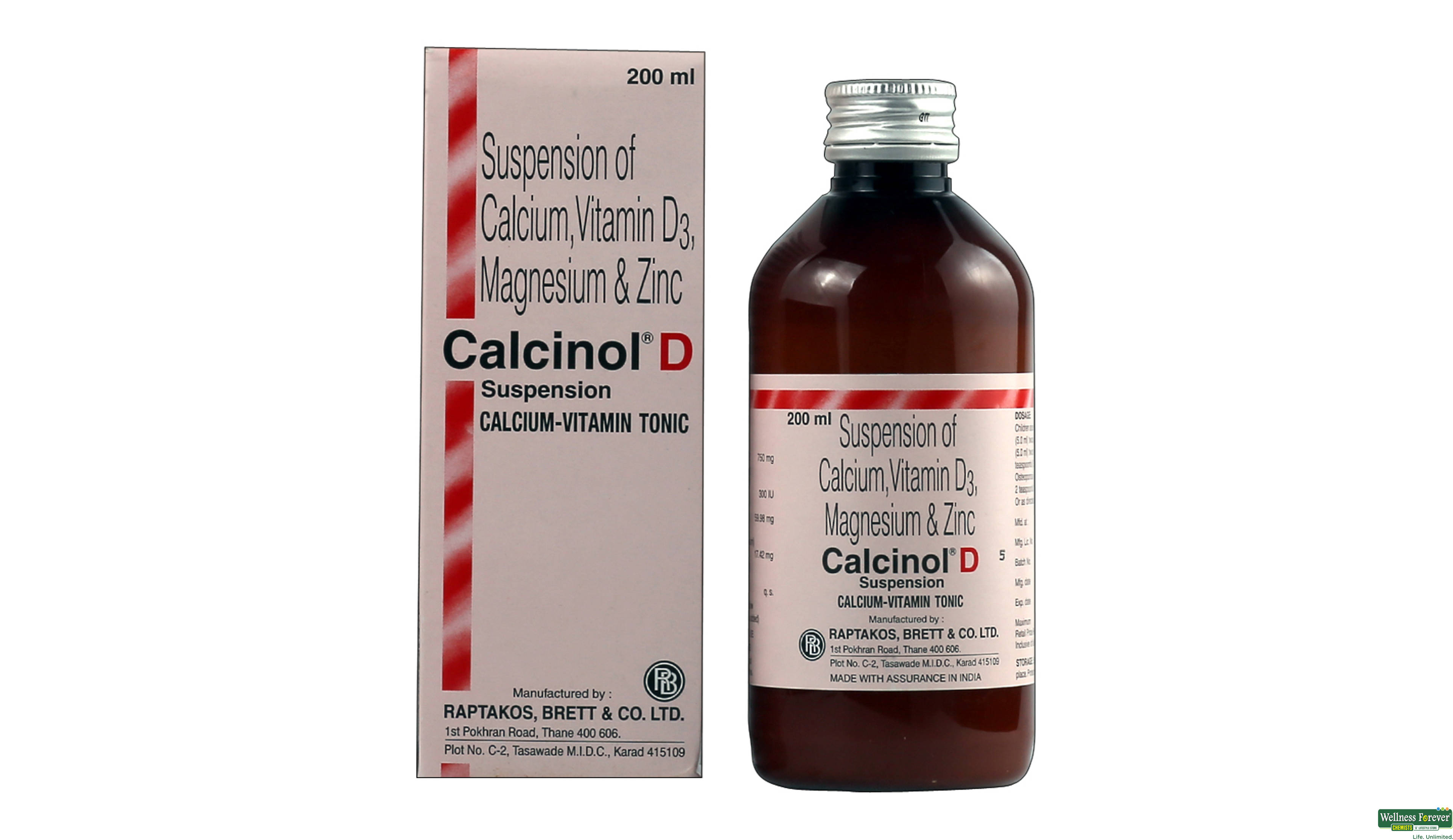 CALCINOL-D SUSP 20OML- 1, 200ML, 